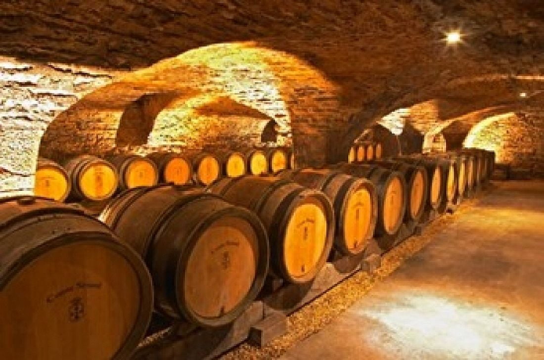 Oak Barrels in Cellar at Domaine Comte Senard Canvas Art - Per Karlsson DanitaDelimont (36 x 24)