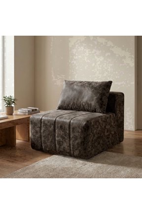 30" Wide 1-Seater Armless Chair Ergonomic Modular Couch, Compressed No-Assembly Sectional Sofa with Chaise & Bed-Style Layouts, Charcoal