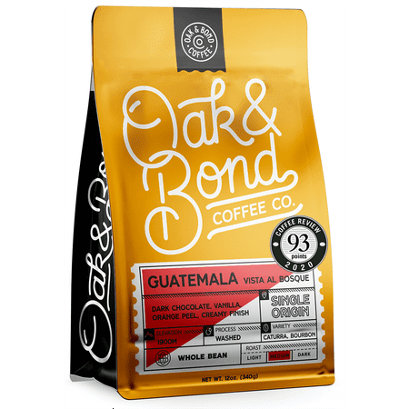 Oak & Bond Coffee Co. Guatemala Single Origin Coffee, Medium Roast, 12 oz. Bag, 100% Arabica, Exceptional 93 Point Rated
