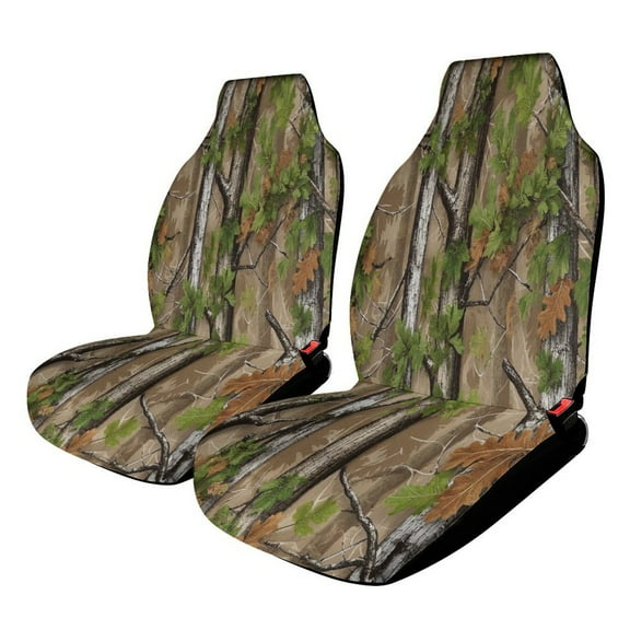 Oak Camo Pattern Set of 2 Car Seat Covers Seat for Carseats Front Seat Auto Car Interior Accessories Universal 2 Piece