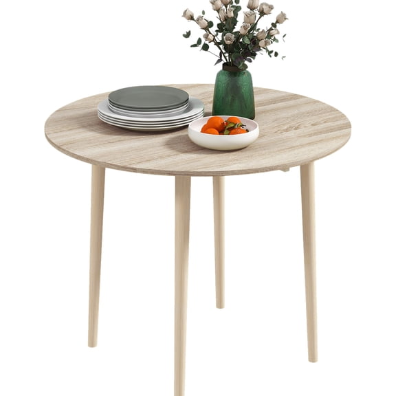 Oak - Colored Folding Drop Leaf Table | Serves Different Needs, Saves Space | Pine Legs, MDF Surface | Adapts to Home Decor