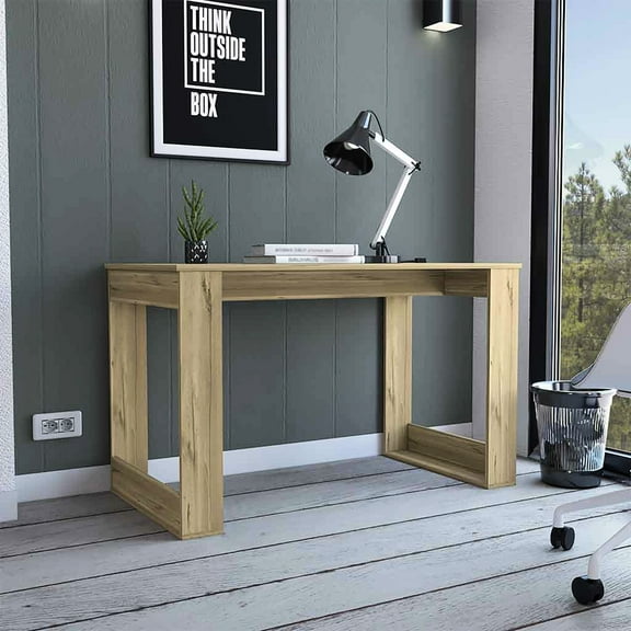 Oak Computer Desk , 47.2"w X 23.6"d, Increases Work Comfort In Oak, 23.6"d Workspace, 29.39"h, And Functional Particle Board
