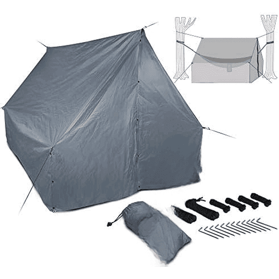 Oak Creek Advanced Hammock Rain Fly. 110 Inch Multipurpose Rainfly for Hammocks. Provides Protection from The Elements. Lightweight Waterproof Tarp Works with Any Camping Hammock