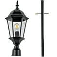 thumbnail image 1 of Oak Creek Outdoor Light and Lamp Post Bundle – Plastic Cross Arm and Outlet – Traditional Clear Glass –  for Driveways, Yards, Patios and Porches, Textured Black – Design House, 589853, 1 of 15
