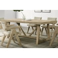 thumbnail image 1 of Oak Dining Table - 84" Rectangular Trestle Base Dining Table, Seats 6, Oak Finish, Rubberwood, Contemporary Style for Dining Room, Vietnam, 1 of 6