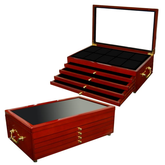 Oak Display Box for 50 Certified Slabbed Coins