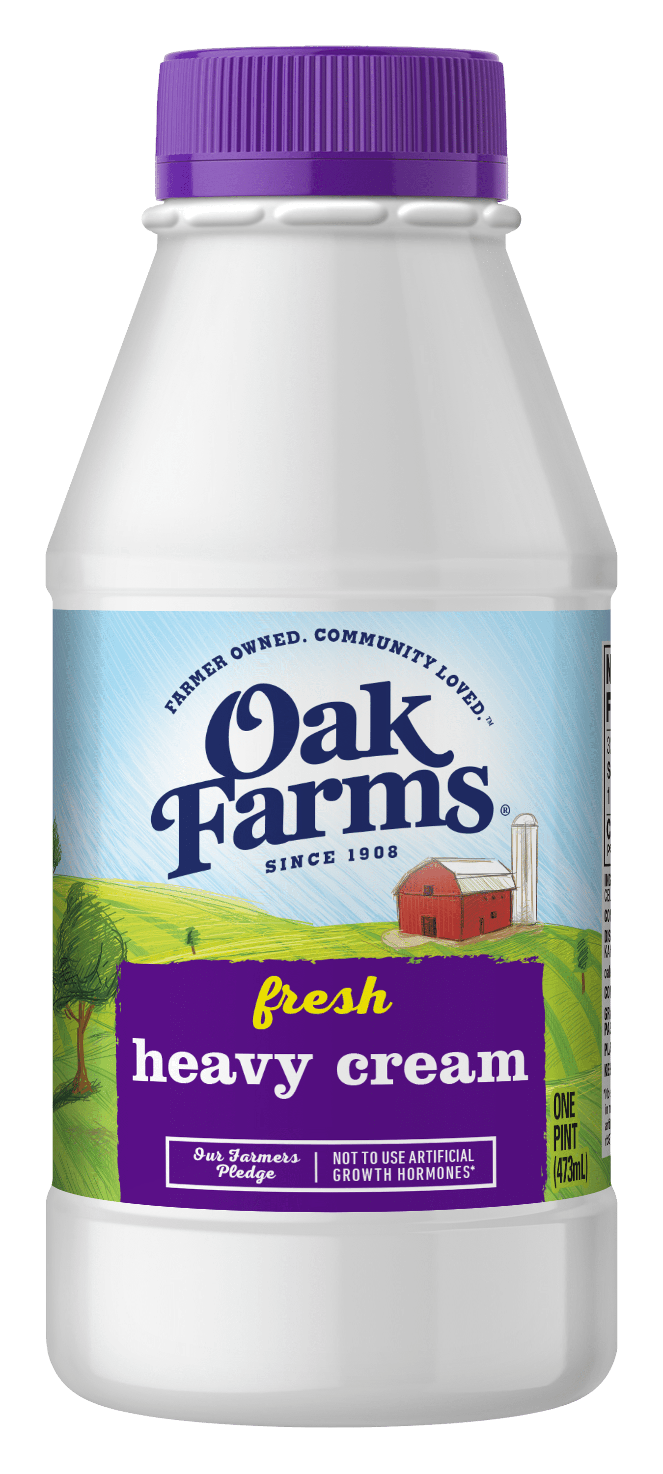 Oak Farms Cream Heavy 40 Fresh With Stabilizer Pint Plastic Bottle