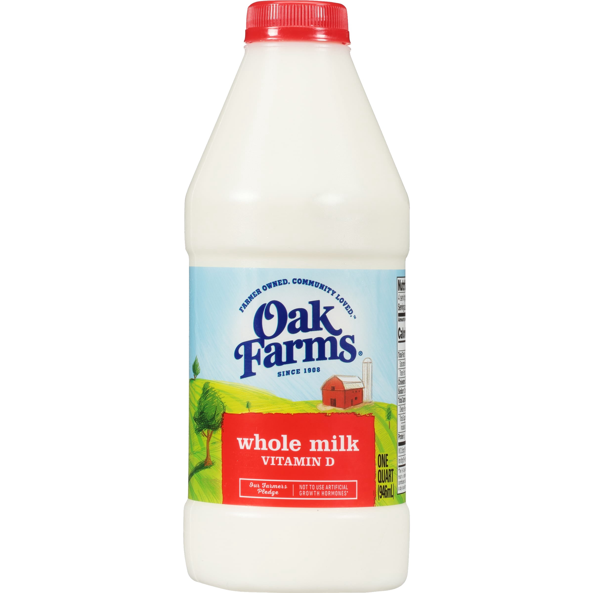Oak Farms Dairy Whole Milk with Vitamin D Quart 1 Jug
