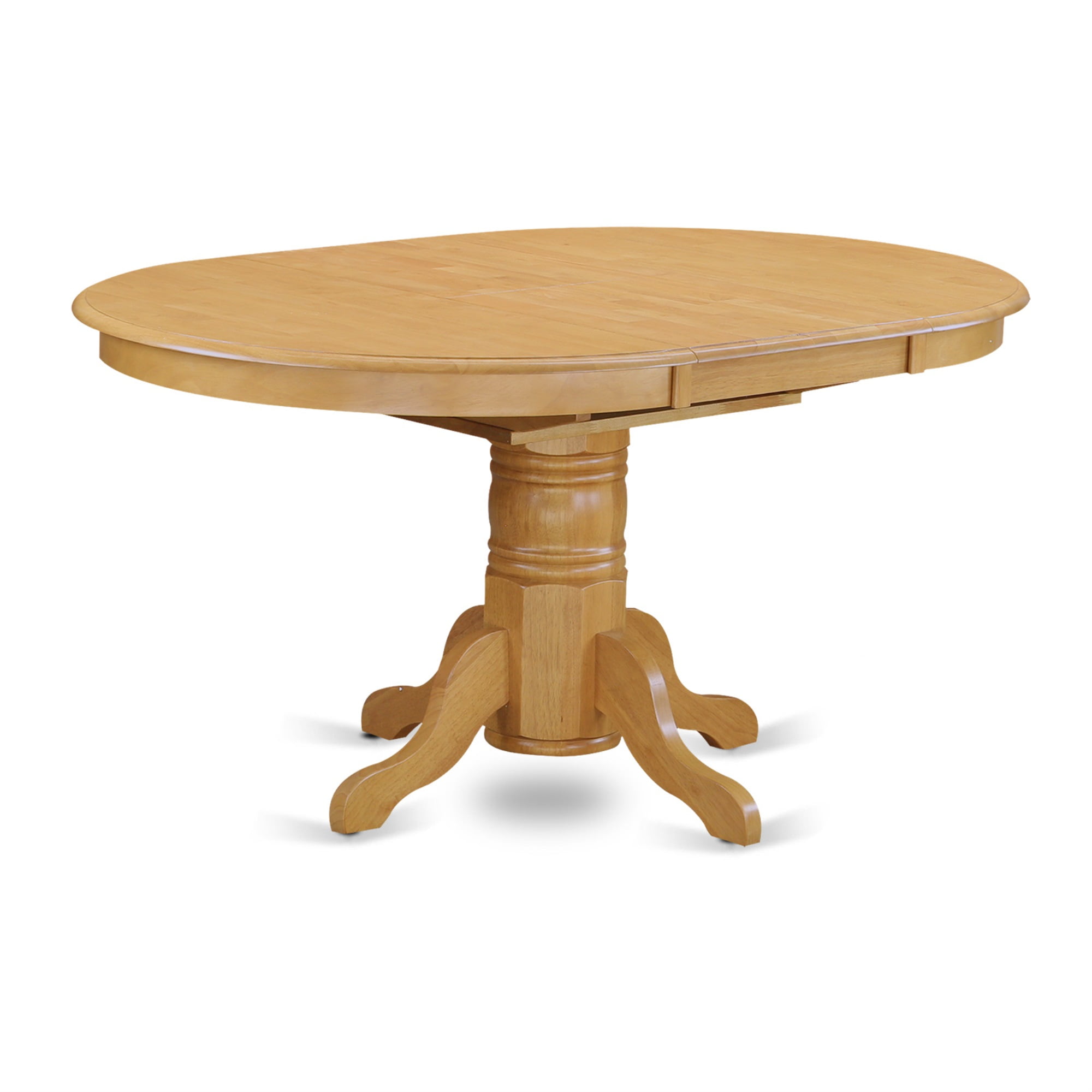 Oak Finish 7Pc Dinette Set: Oval Kitchen Table with Butterfly Leaf & 6 Parson Chairs. Regal ...