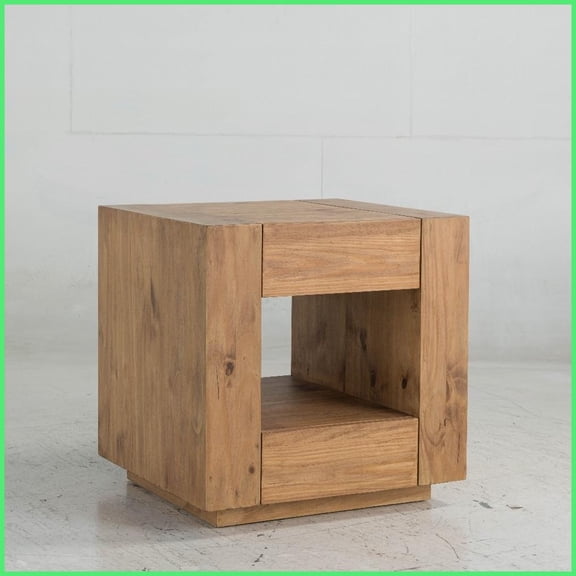 Oak Finish Living Room Coffee Table with Two Spacious Drawers, Rolling Wheels & Timeless Style