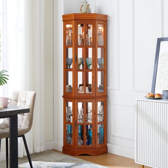 Oak Finish Style - 5 Shelf Arrangement - Library Corner - Display Books
