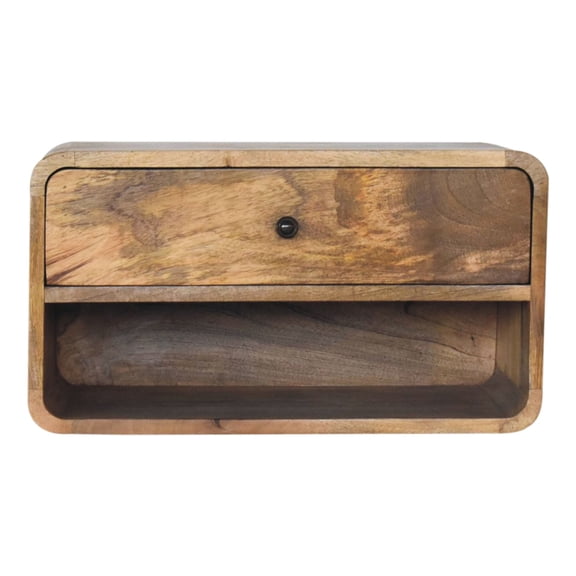 Oak Finish | Wall - Mounted Open Shelf Drawer | Bedroom Function
