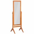 thumbnail image 1 of Oak Finish Wood Rectangular Cheval Floor Mirror, Free Standing Mirror, 1 of 5