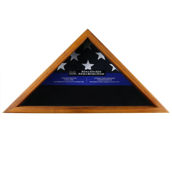 Oak Flag Case by Studio Decor - Display for Standard 3ft. x 5ft.Flags - Medals - Badges - and Memorabilia - 1 Pack