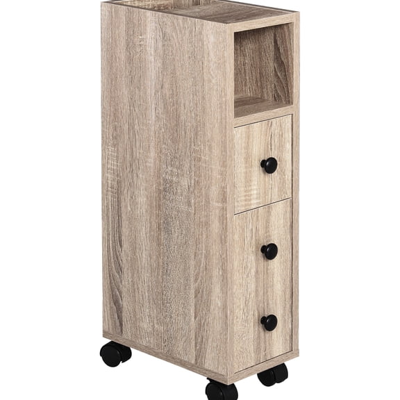 Oak Grain | Movable for Convenience | Bathroom and Tiny Spaces