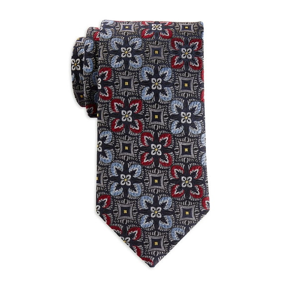 Oak Hill Premium by DXL Men's Big and Tall Exploded Medallion Silk Tie Red