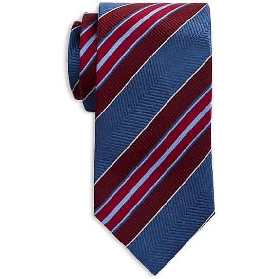 Oak Hill Premium by DXL Men's Big and Tall Striped Silk Tie Berry