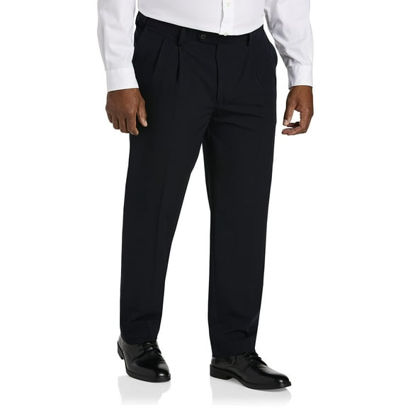 Easy Stretch Pleated Dress Pants Navy 56 x 32