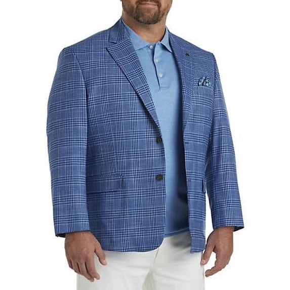 Glen Plaid Sport Coat Blue 4XLT