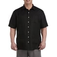 thumbnail image 1 of Oak Hill by DXL Men's Big and Tall Embroidered Panel Sport Shirt, Black, 2XLT, 1 of 7