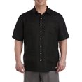 thumbnail image 1 of Oak Hill by DXL Men's Big and Tall Embroidered Panel Sport Shirt, Black, 5XL, 1 of 7