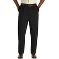 thumbnail image 1 of Oak Hill by DXL Men's Big and Tall Premium Stretch Pleated Twill Pants, Black, 46W X 32L, Regular Rise, 1 of 8