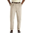 thumbnail image 1 of Oak Hill by DXL Men's Big and Tall Premium Stretch Pleated Twill Pants, Khaki, 50W X 32L, Regular Rise, 1 of 3