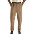 thumbnail image 1 of Oak Hill by DXL Men's Big and Tall Premium Stretch Pleated Twill Pants, Latte, 48W X 34L, Long Rise, 1 of 8