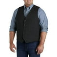 thumbnail image 1 of Oak Hill by DXL Men's Big and Tall Reversible Windowpane/Solid Vest Charcoal 4XL, 1 of 4