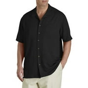 Oak Hill by DXL Men's Big and Tall Men's Big and Tall Solid Camp Shirt, Black, 2XLT
