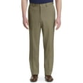 thumbnail image 1 of Oak Hill by DXL Men's Big and Tall Waist-Relaxer Flat-Front Microfiber Pants- New Improved Fit, Dark Taupe, 48W X 30L, 1 of 3
