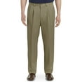 thumbnail image 1 of Oak Hill by DXL Men's Big and Tall Waist-Relaxer Pleated Microfiber Pants- New & Improved Fit, Dark Taupe, 52W X 32L, 1 of 8