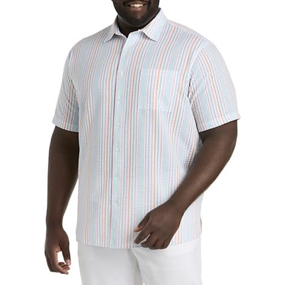 Seersucker Multi Stripe Sport Shirt Multi 2XLT