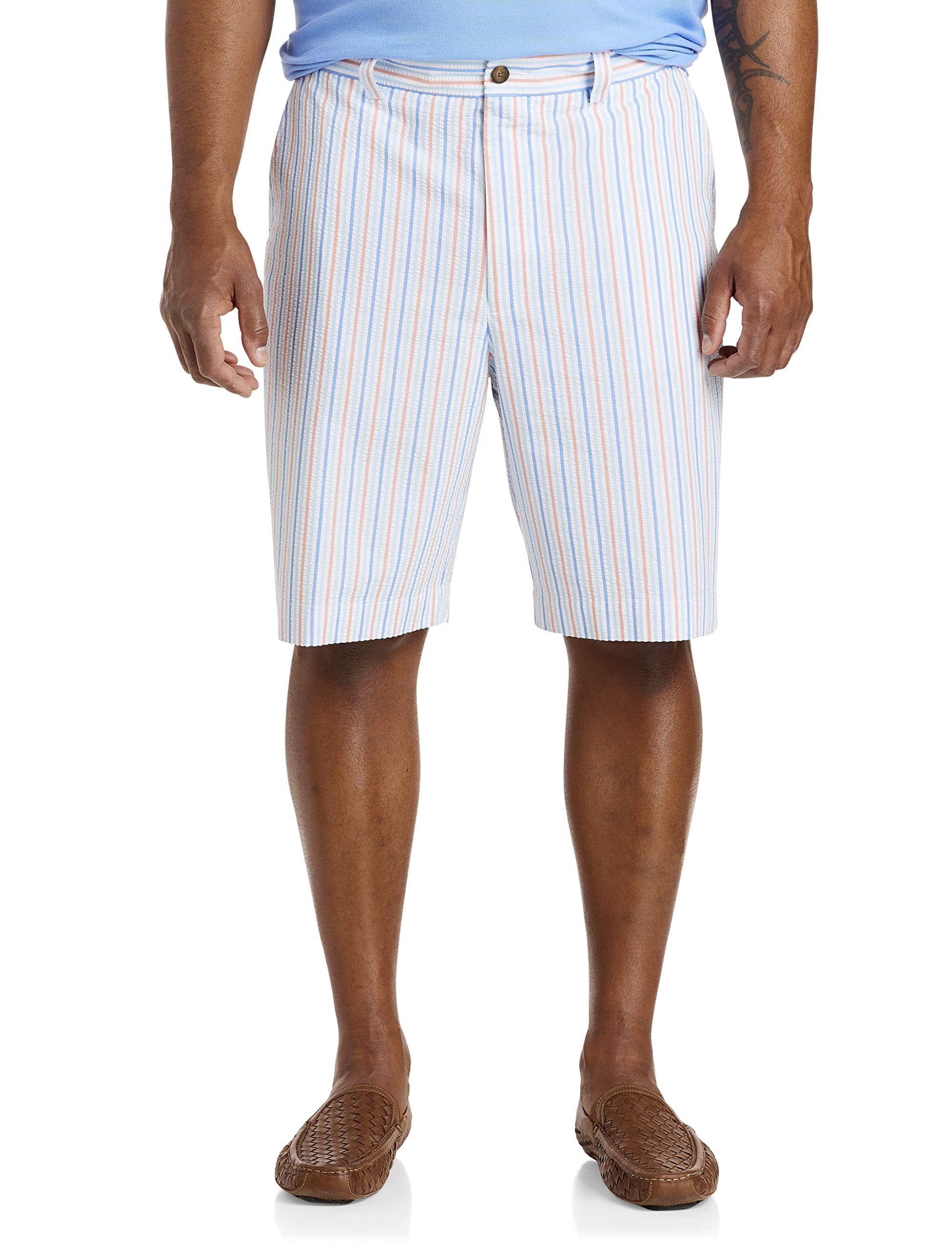 Oak Hill by DXL Men's Big and Tall Seersucker Striped Shorts Multi