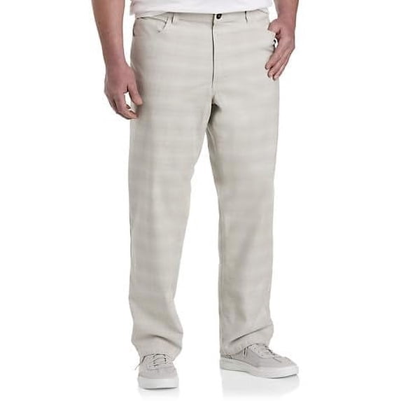 Straight-Fit 5-Pocket Pants Lt Grey Glen Pld 56 x 30