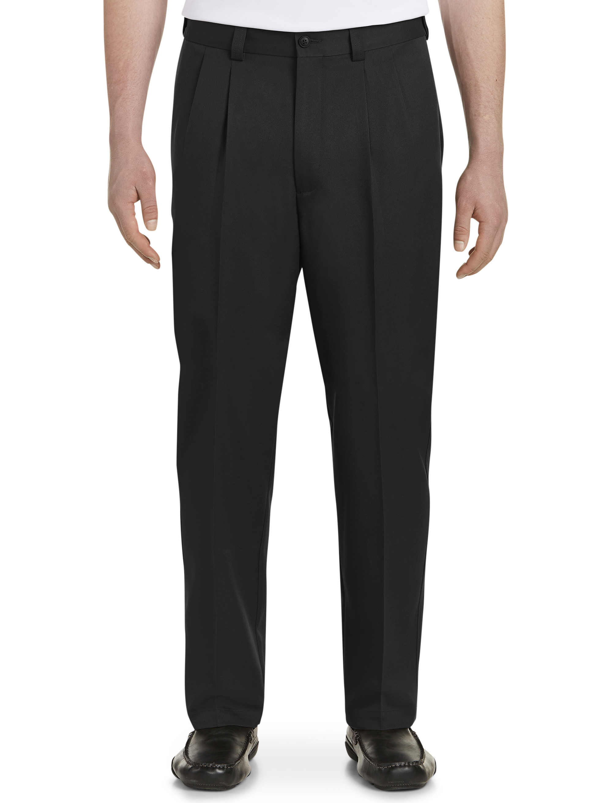 Big & Tall Pleated Stretch Crosshatch Dress Pant