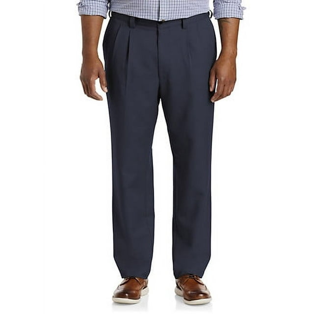 Oak Hill by DXL Men's Big and Tall Waist-Relaxer Pleated Microfiber ...