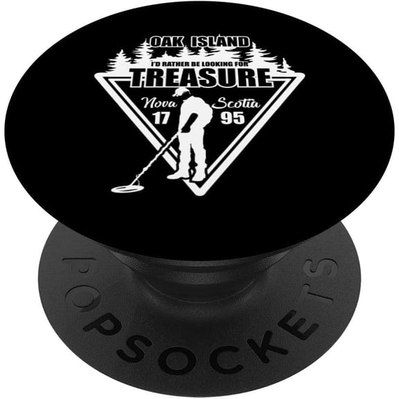Oak Island Funny Treasure Hunting Vintage Metal Detector PopSockets PopGrip: Swappable Grip for Phones & Tablets