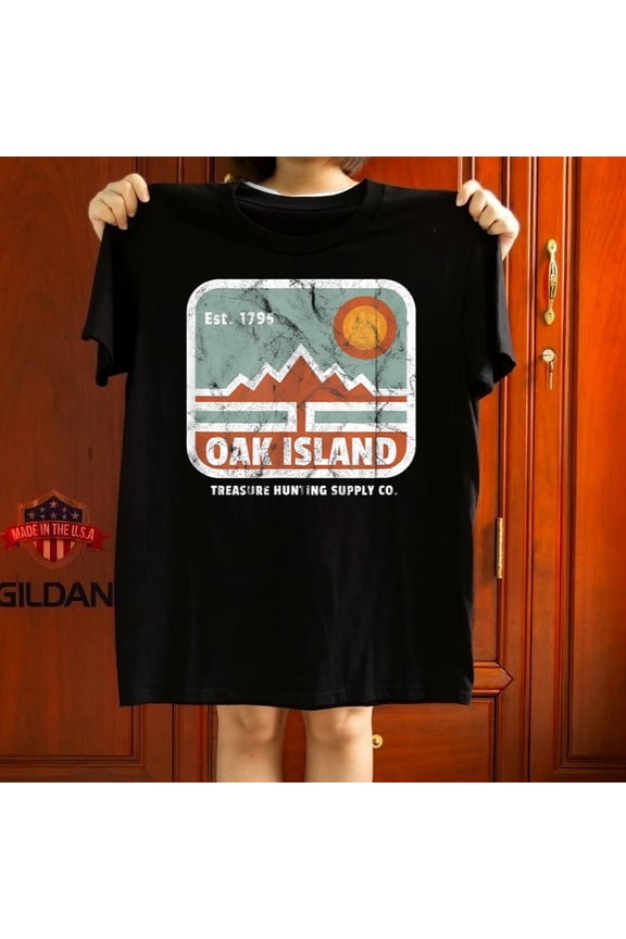 Oak Island Treasure Hunter Vintage Adventure Mystery Fan Gift Graphic Tee,for unisex up to 5XL