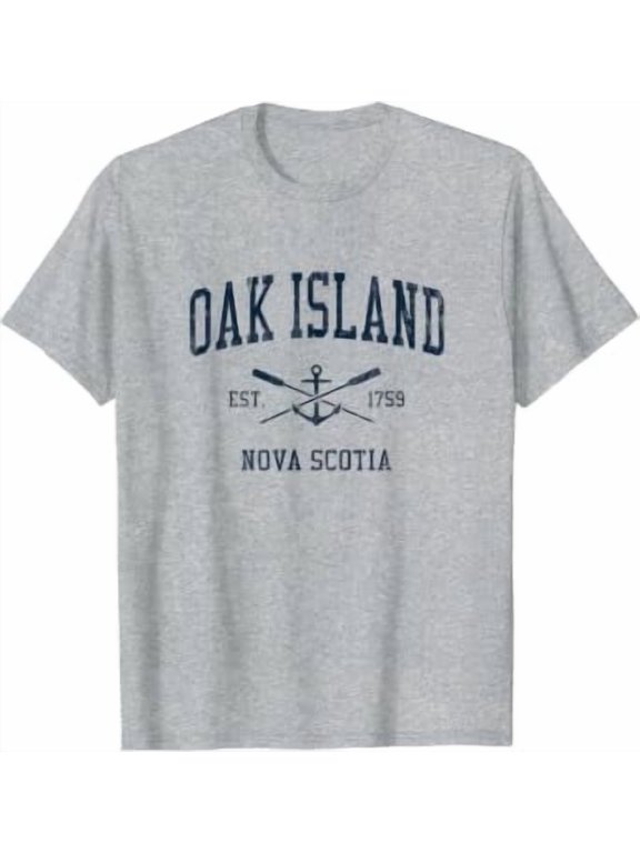 Oak Island Vintage Navy Crossed Oars & Boat Anchor T-Shirt