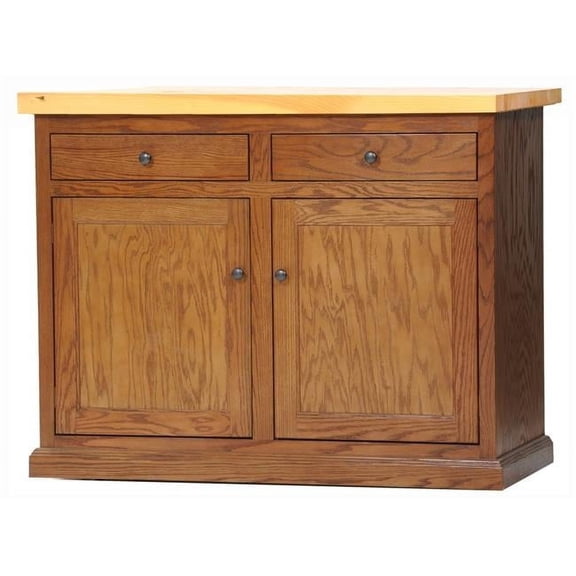 Oak Kitchen Island with Pine Top, Medium