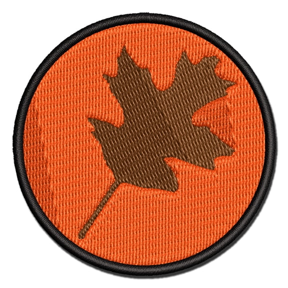 Oak Leaf Applique Multi-Color Embroidered Iron-On Patch - 2.5 Inch Small