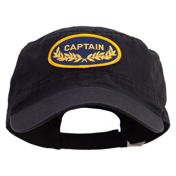 Oak Leaf Captain Military Patched Big Size Adjustable Ripstop Army Cap - Black XL-3XL