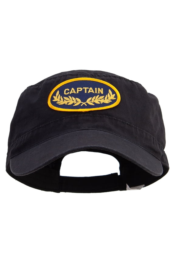 Oak Leaf Captain Military Patched Big Size Adjustable Ripstop Army Cap - Black XL-3XL