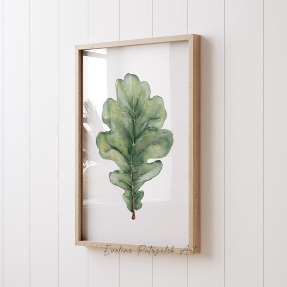 Oak Leaf Minimal Botanical Fall Wall Art Poster Unframed Paper Print