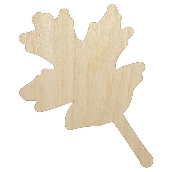 Oak Leaf Solid Wood Shape Unfinished Piece Cutout Craft DIY Projects - 6.25 Inch Size - 1/4 Inch Thick
