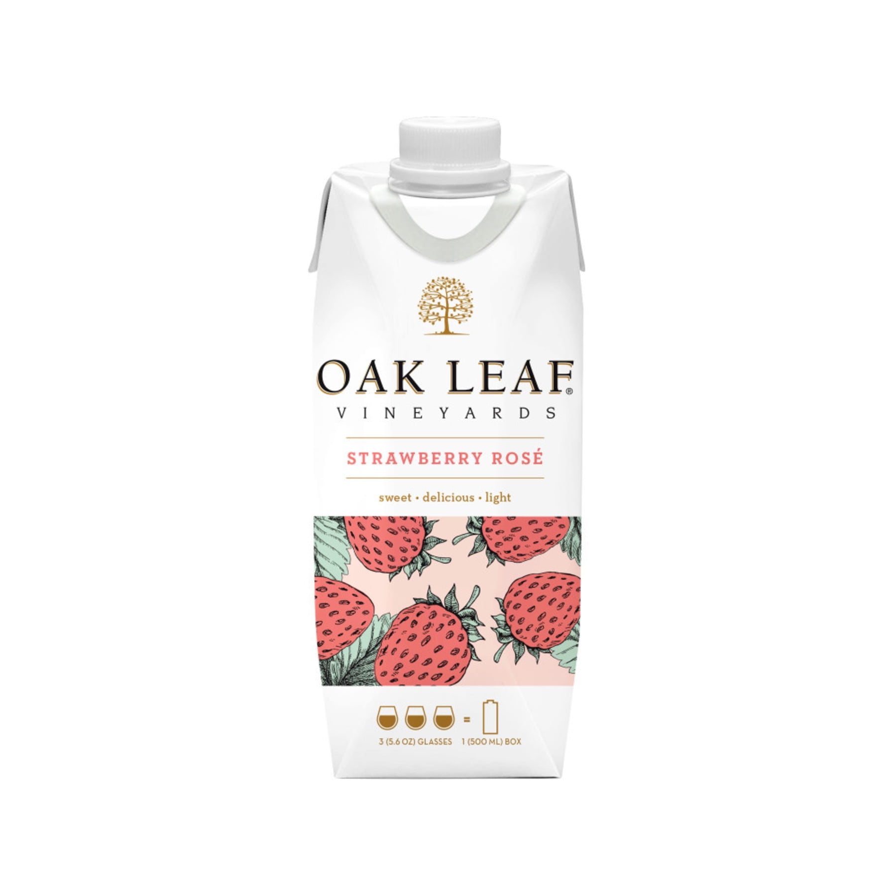 Oak Leaf Vineyards Sweets Strawberry Rose California Flavored Wine, 500 ml Tetra-Pak, 9% ABV