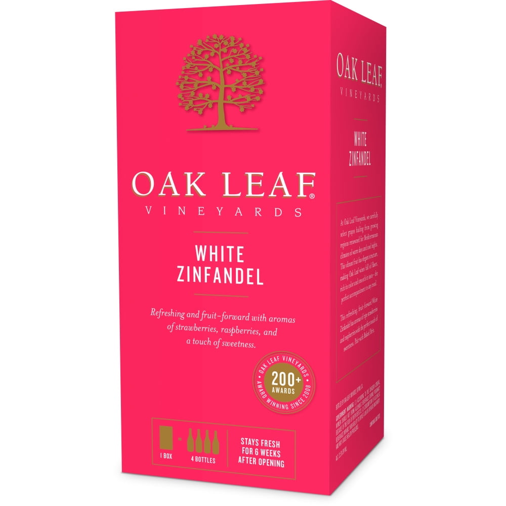 Oak Leaf Vineyards White Zinfandel Zinfandel Rose Wine, 3 L Bag in Box, 13% ABV