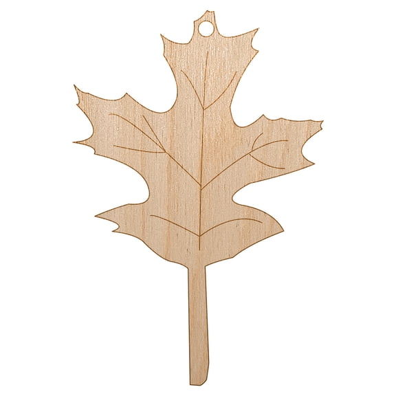 Oak Leaf Wood Holiday Christmas Tree Ornament Unfinished DIY Pre-Drilled Craft