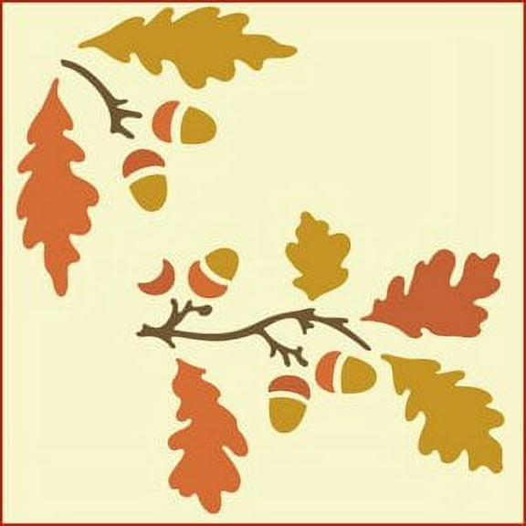 Oak Leaves and Acorns Stencil - Trees Nuts Leaves Cones for Painting Wall Decor Gifts Crafts Mylar Laser Cut Templates Airbrush Reusable Mylar DIY - The Artful Stencil
